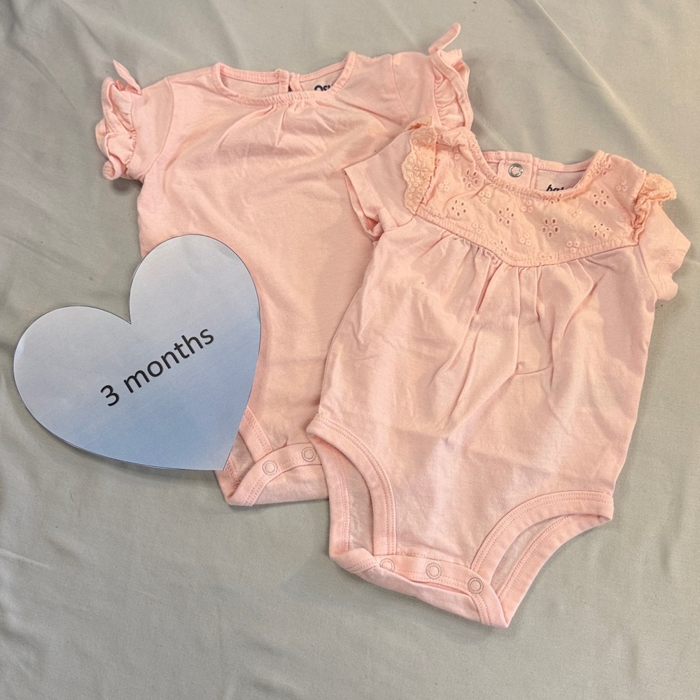 OshKosh B'gosh - pair of Soft Pink Baby Onesies